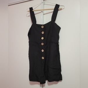 MANGO buttoned black romper/jumpsuit with pockets